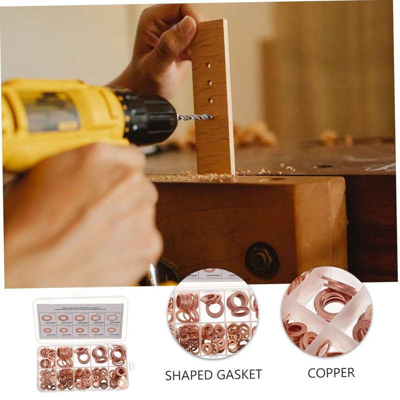 M5 Copper Sealing Washers 200pcs Flat Gasket for Plumbing Automotive Applications - Image 2